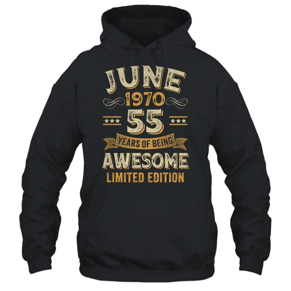 55 Years Awesome Vintage June 1970 55th Birthday Shirt & Hoodie | siriusteestore