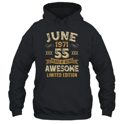 55 Years Awesome Vintage June 1971 55th Birthday Shirt & Hoodie | siriusteestore
