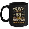 55 Years Awesome Vintage May 1970 55th Birthday Mug | siriusteestore