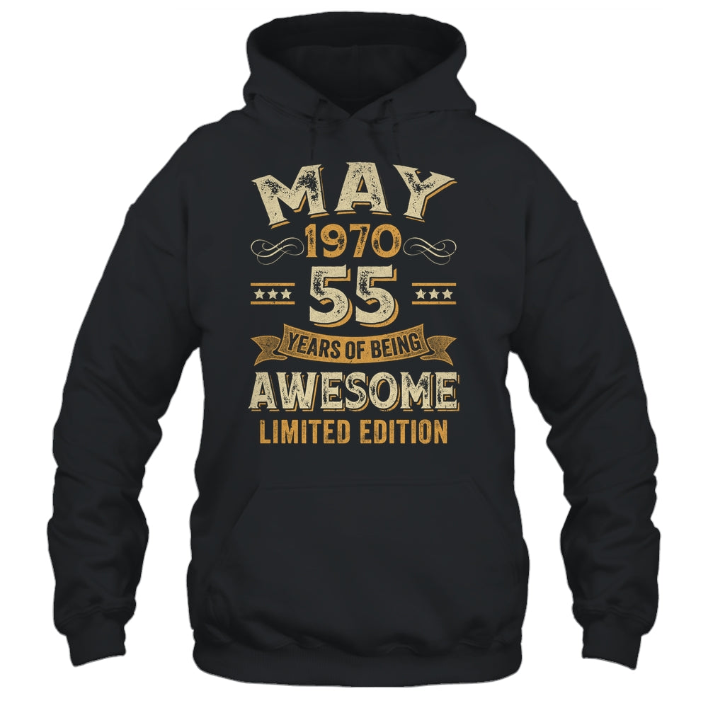 55 Years Awesome Vintage May 1970 55th Birthday Shirt & Hoodie | siriusteestore