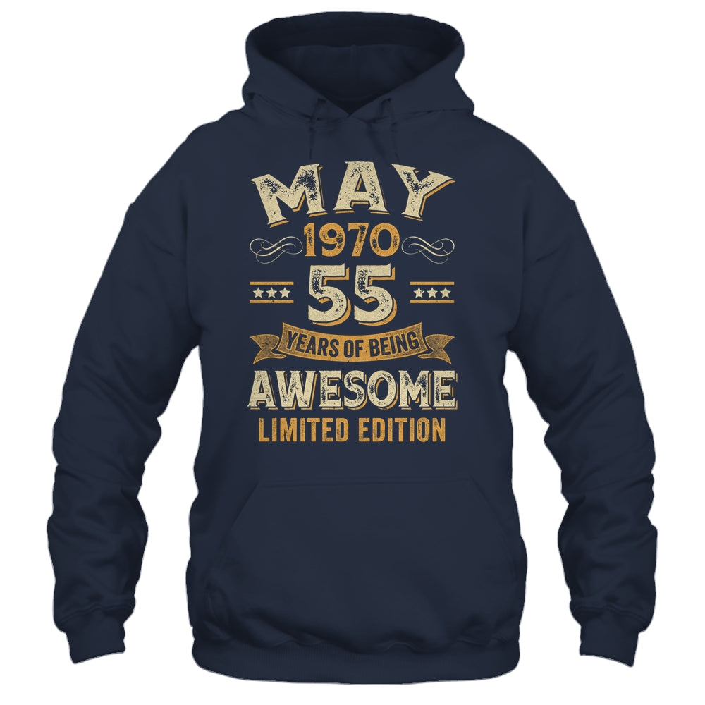 55 Years Awesome Vintage May 1970 55th Birthday Shirt & Hoodie | siriusteestore