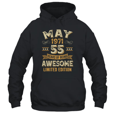 55 Years Awesome Vintage May 1971 55th Birthday Shirt & Hoodie | siriusteestore
