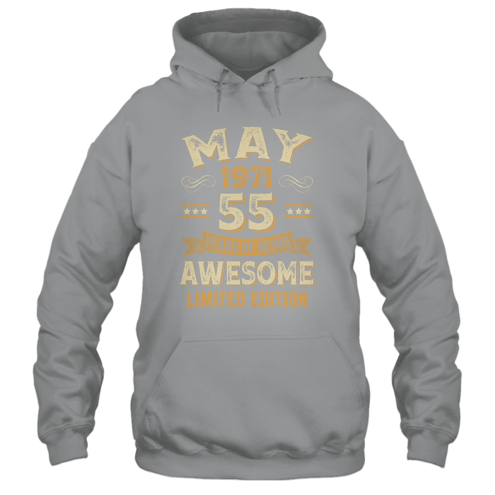 55 Years Awesome Vintage May 1971 55th Birthday Shirt & Hoodie | siriusteestore