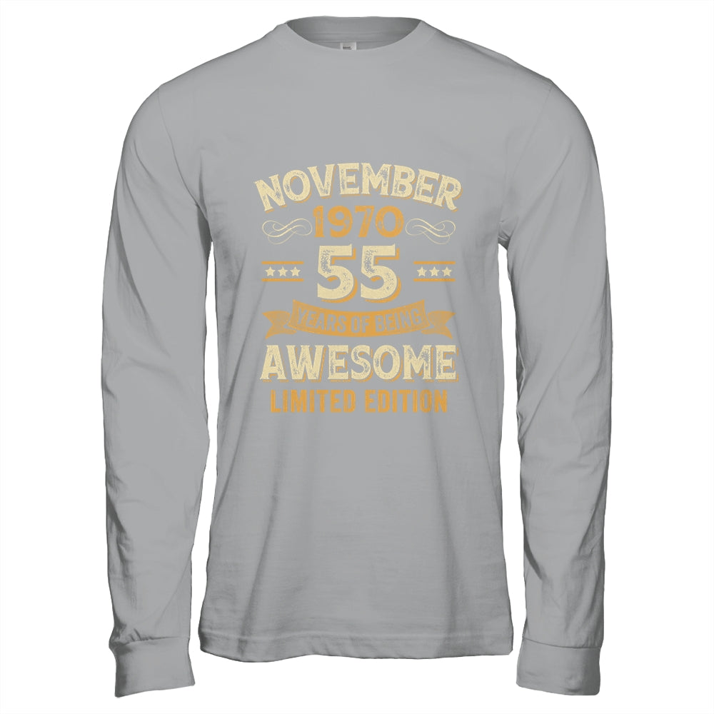 55 Years Awesome Vintage November 1970 55th Birthday Shirt & Hoodie | siriusteestore