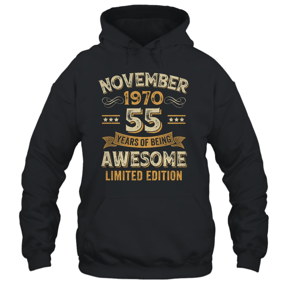 55 Years Awesome Vintage November 1970 55th Birthday Shirt & Hoodie | siriusteestore