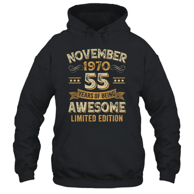 55 Years Awesome Vintage November 1970 55th Birthday Shirt & Hoodie | siriusteestore