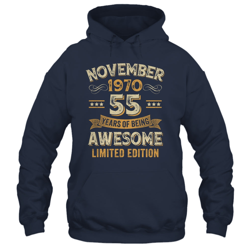 55 Years Awesome Vintage November 1970 55th Birthday Shirt & Hoodie | siriusteestore