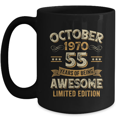 55 Years Awesome Vintage October 1970 55th Birthday Mug | siriusteestore