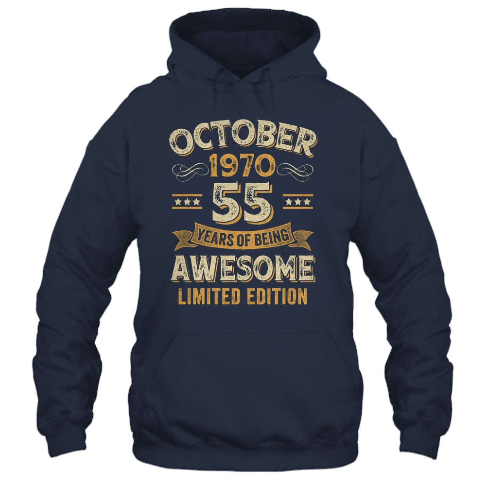 55 Years Awesome Vintage October 1970 55th Birthday Shirt & Hoodie | siriusteestore