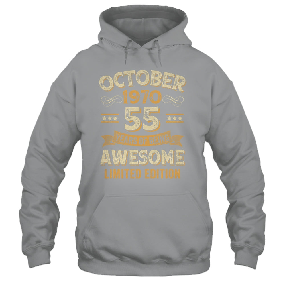 55 Years Awesome Vintage October 1970 55th Birthday Shirt & Hoodie | siriusteestore