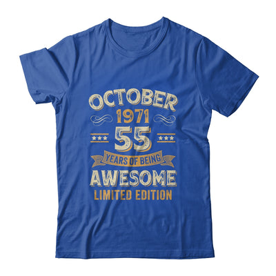 55 Years Awesome Vintage October 1971 55th Birthday Shirt & Hoodie | siriusteestore