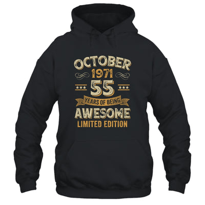 55 Years Awesome Vintage October 1971 55th Birthday Shirt & Hoodie | siriusteestore