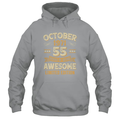 55 Years Awesome Vintage October 1971 55th Birthday Shirt & Hoodie | siriusteestore