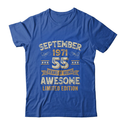 55 Years Awesome Vintage September 1971 55th Birthday Shirt & Hoodie | siriusteestore