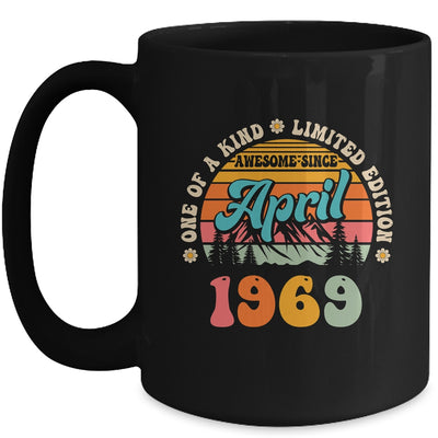 55 Years Old Awesome Since April 1969 55th Birthday Groovy Mug | siriusteestore