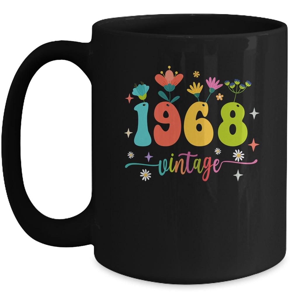 55 Years Old Vintage 1968 55th Birthday Tee Wildflower Mug | siriusteestore