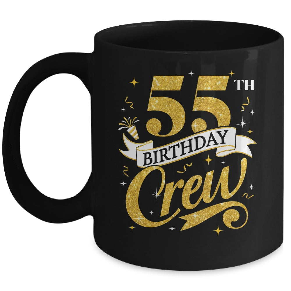 55th Birthday Crew 55th Bday Party Squad Friends Crown Funny Mug | siriusteestore