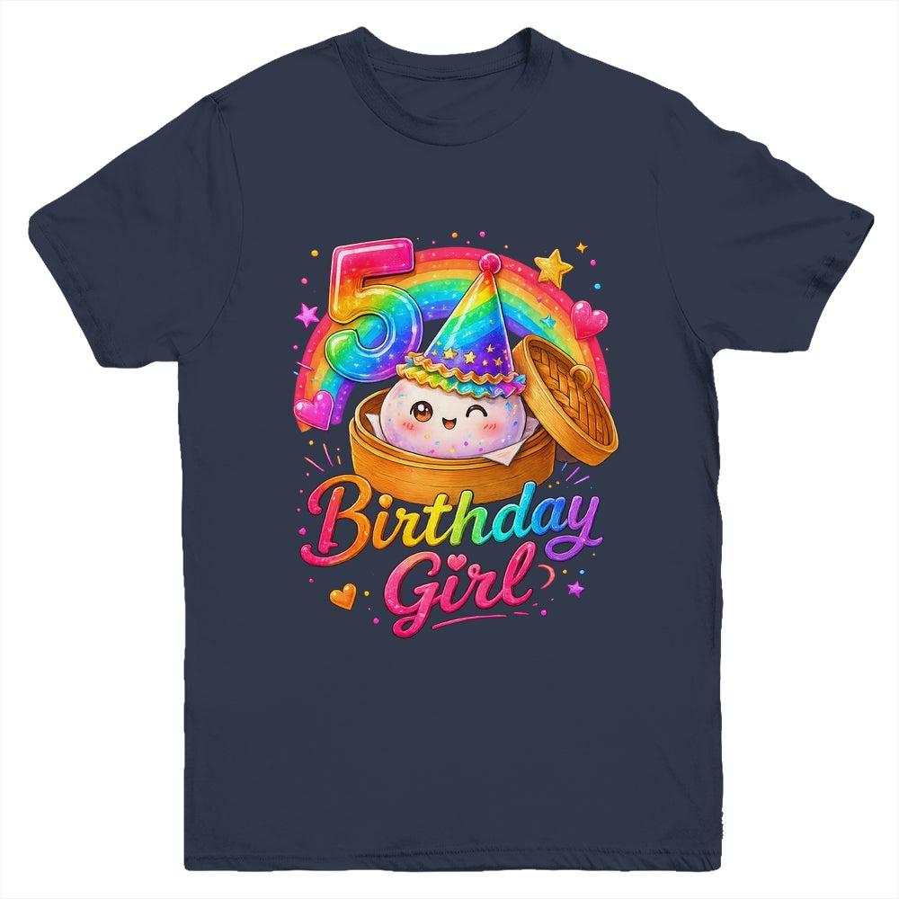 5Th Birthday Girl Dumpling Kawaii Pastel Anime 5 Years Old Youth Shirt | siriusteestore