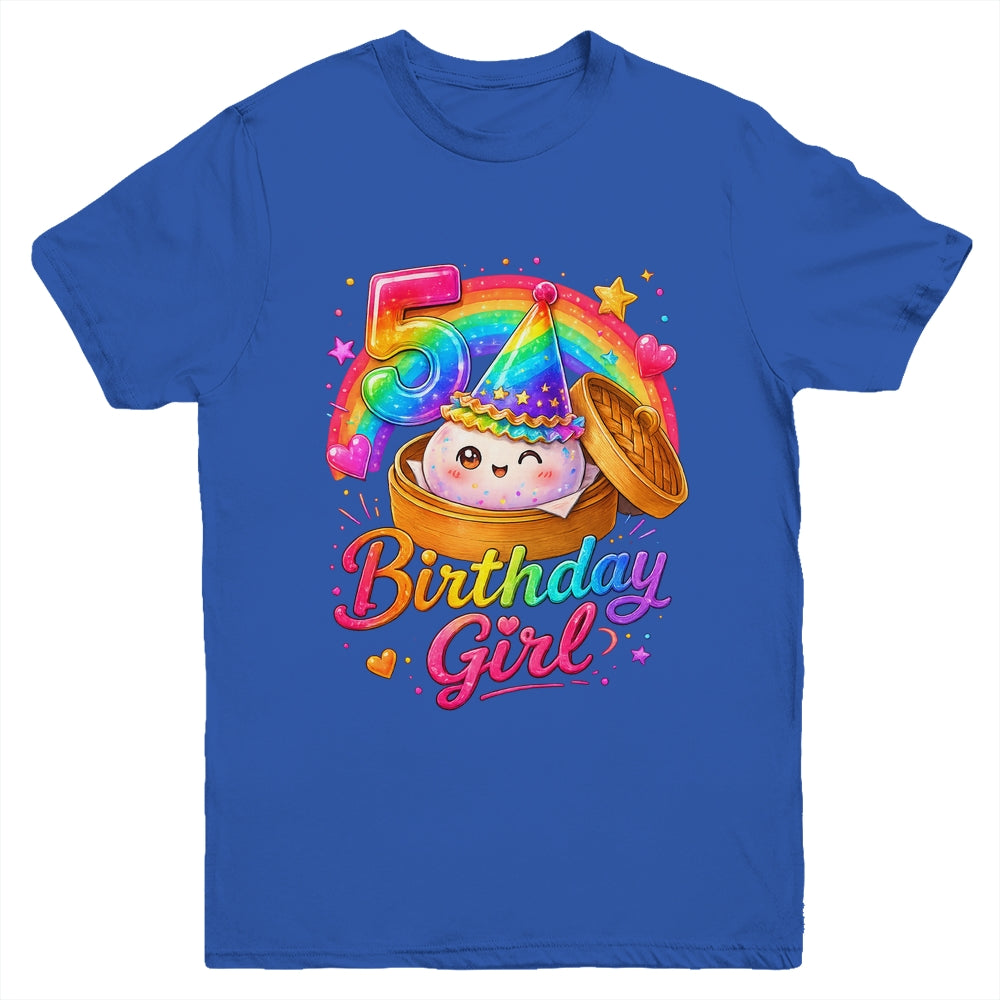5Th Birthday Girl Dumpling Kawaii Pastel Anime 5 Years Old Youth Shirt | siriusteestore