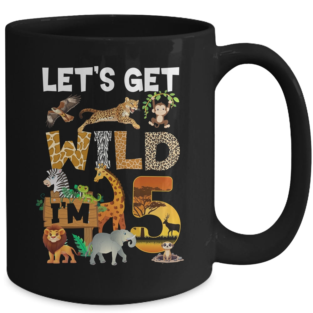 5 Year Old Zoo Birthday Safari Jungle Animal 5th Bday Mug | siriusteestore