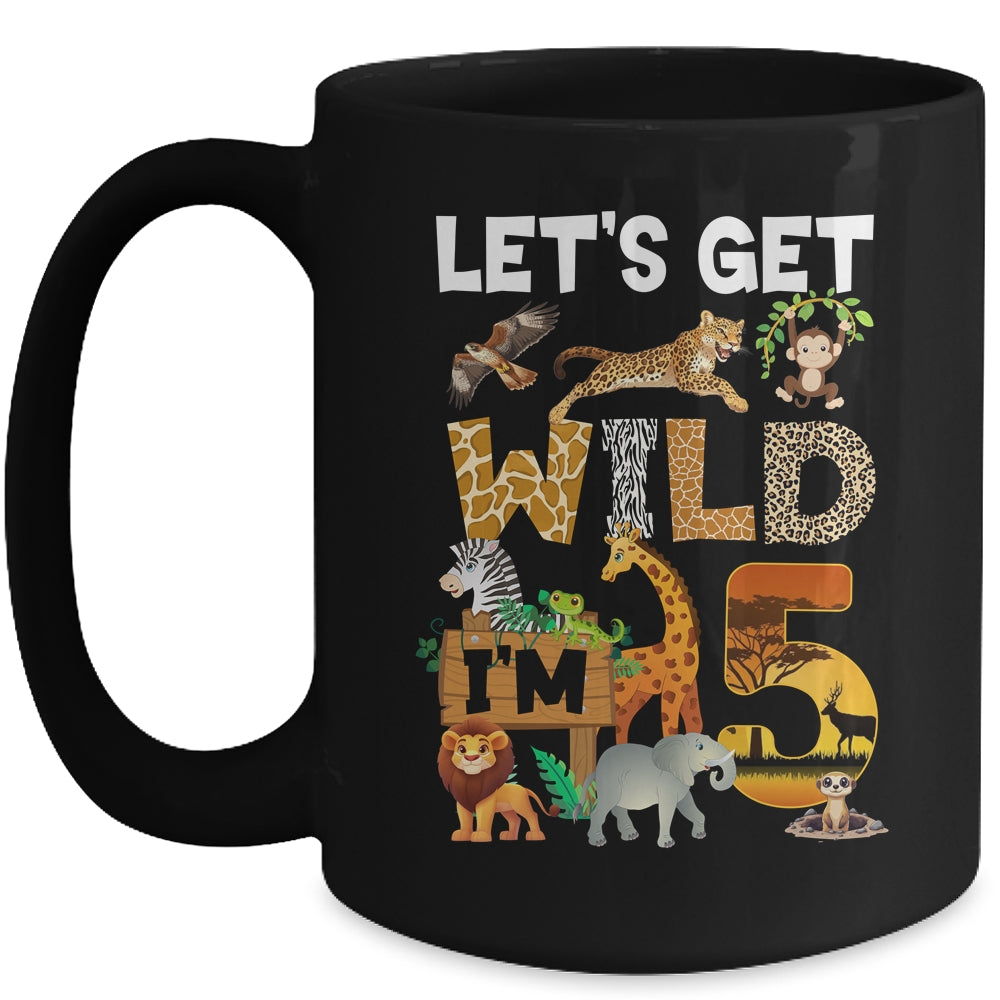 5 Year Old Zoo Birthday Safari Jungle Animal 5th Bday Mug | siriusteestore