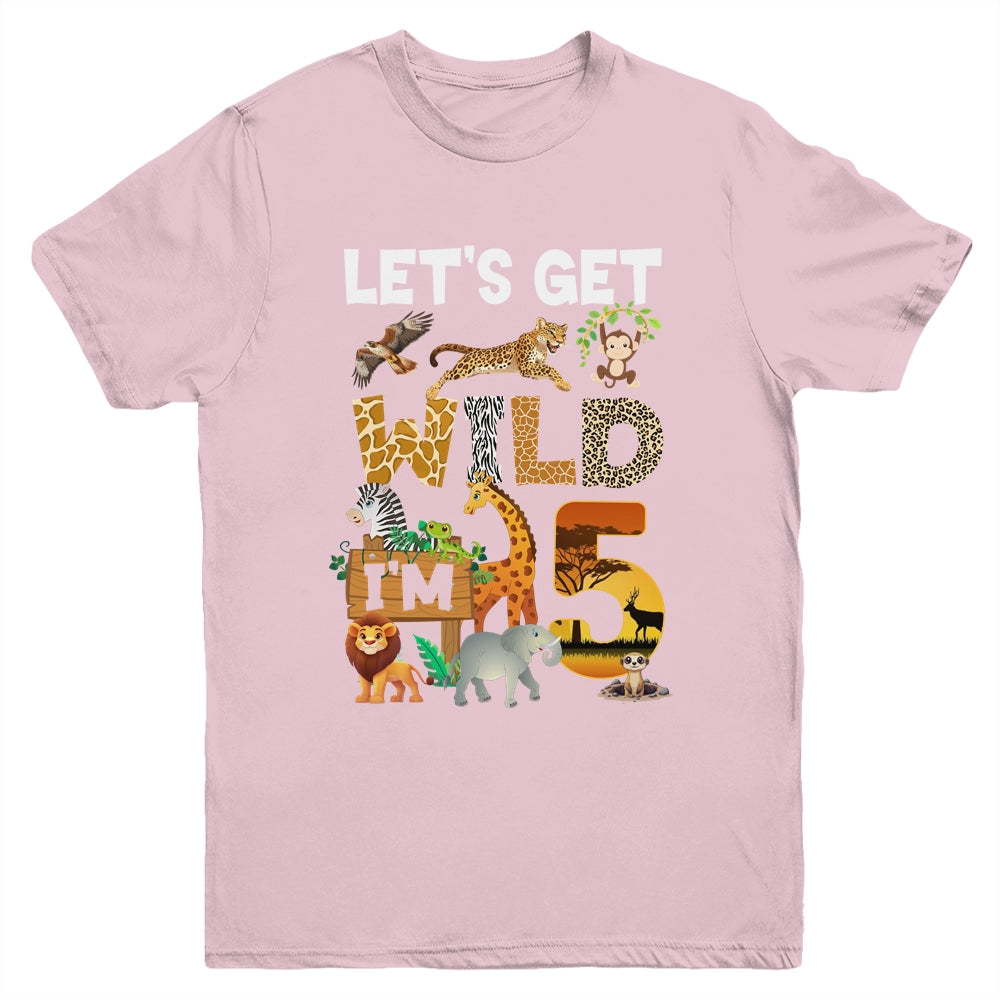 5 Year Old Zoo Birthday Safari Jungle Animal 5th Bday Youth Shirt | siriusteestore