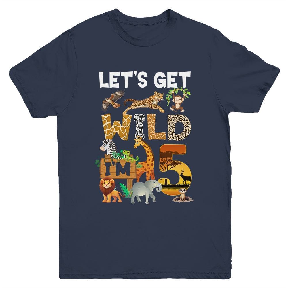 5 Year Old Zoo Birthday Safari Jungle Animal 5th Bday Youth Shirt | siriusteestore