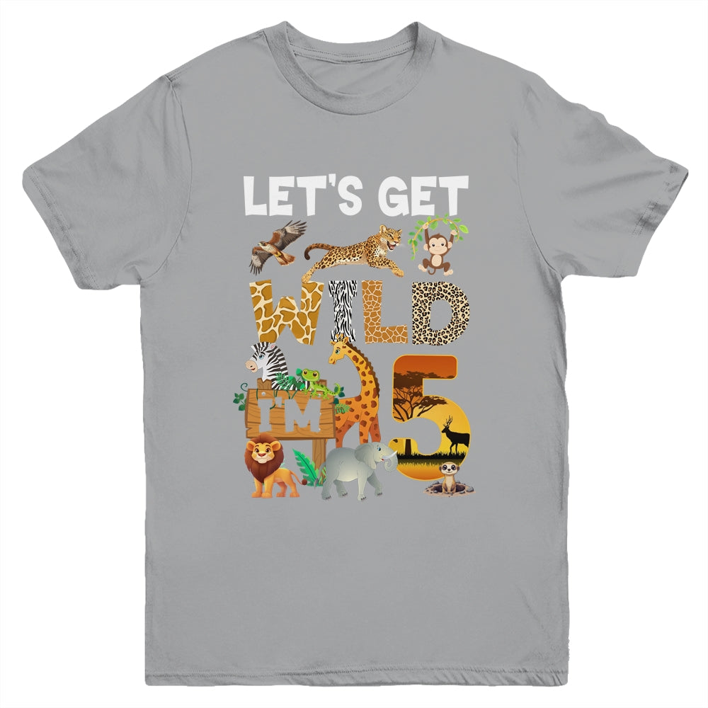 5 Year Old Zoo Birthday Safari Jungle Animal 5th Bday Youth Shirt | siriusteestore