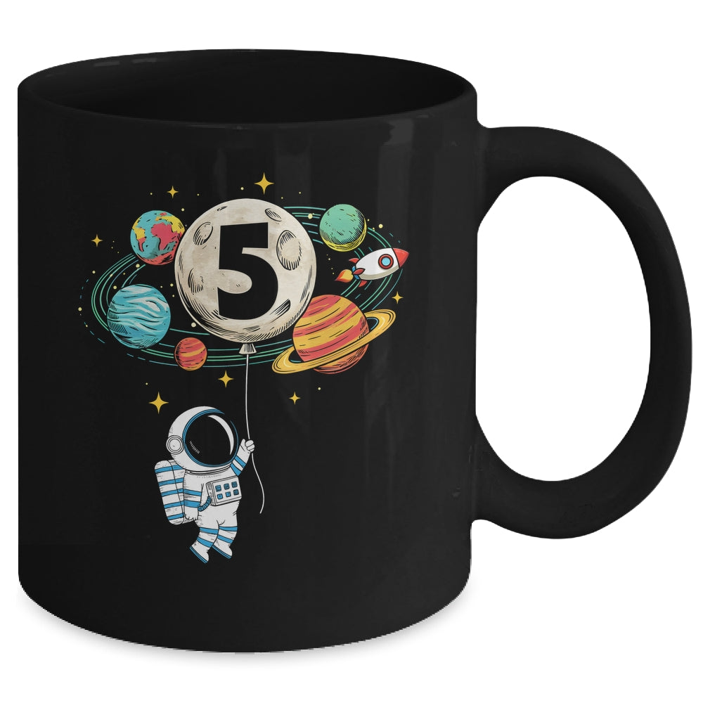 5 Years Old Birthday Boy Astronaut Space 5th Birthday Mug | siriusteestore