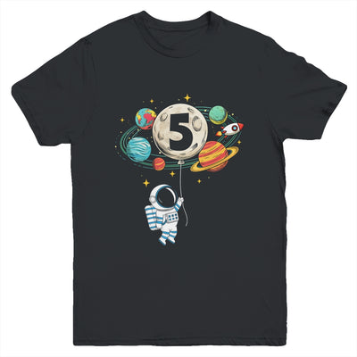 5 Years Old Birthday Boy Astronaut Space 5th Birthday Youth Shirt | siriusteestore