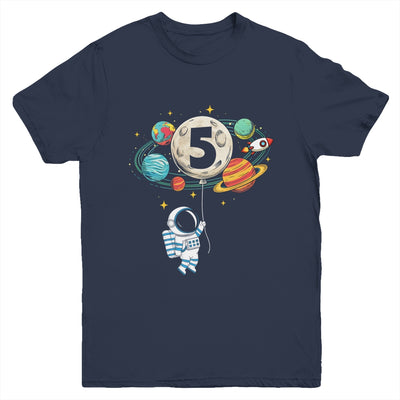 5 Years Old Birthday Boy Astronaut Space 5th Birthday Youth Shirt | siriusteestore