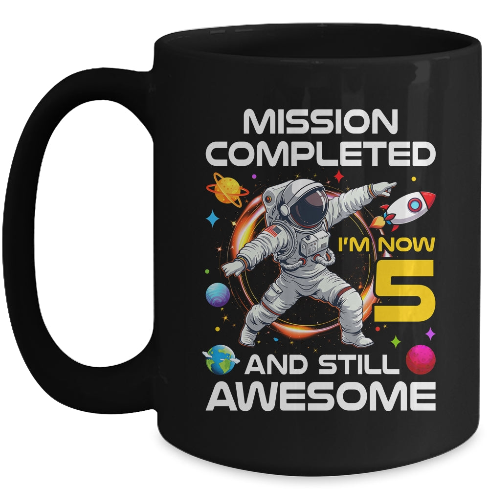 5th Birthday Astronaut 5 Years Old Outer Space Birthday Mug | siriusteestore