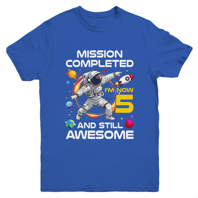 5th Birthday Astronaut 5 Years Old Outer Space Birthday Youth Shirt | siriusteestore