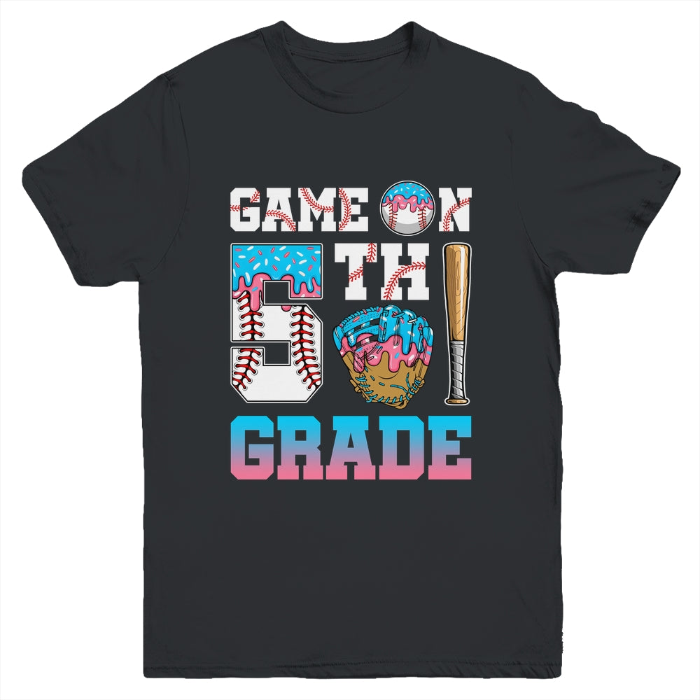 5th Grade Back To School Baseball Drip Ice Cream Game On Youth Shirt | siriusteestore