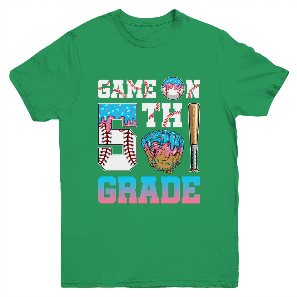 5th Grade Back To School Baseball Drip Ice Cream Game On Youth Shirt | siriusteestore