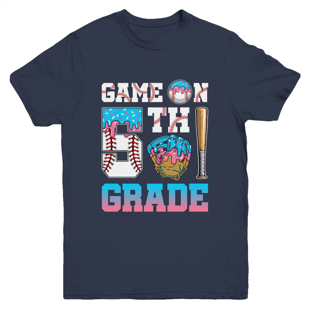 5th Grade Back To School Baseball Drip Ice Cream Game On Youth Shirt | siriusteestore