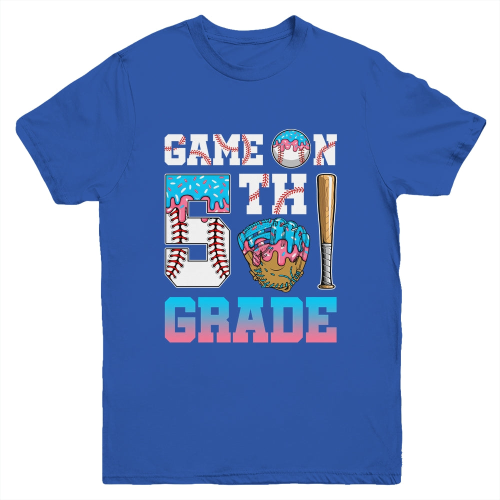 5th Grade Back To School Baseball Drip Ice Cream Game On Youth Shirt | siriusteestore