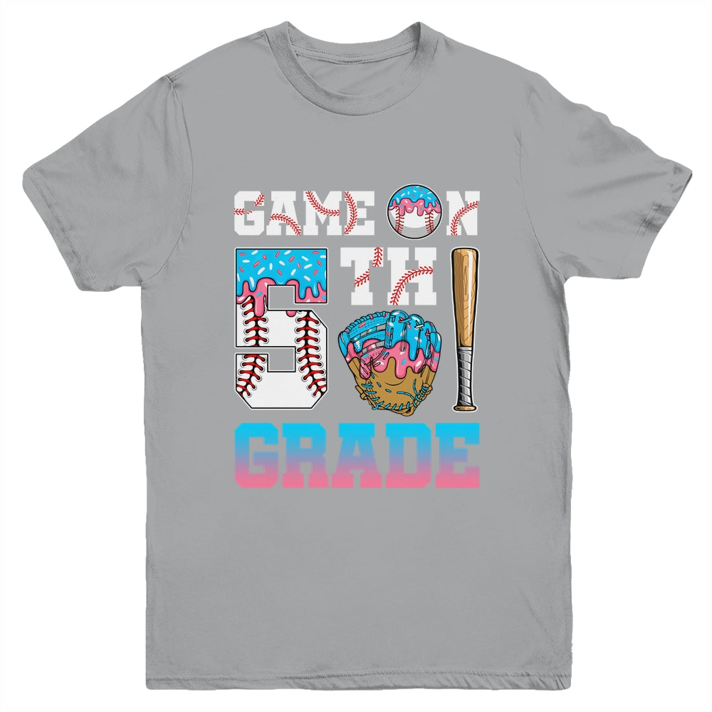 5th Grade Back To School Baseball Drip Ice Cream Game On Youth Shirt | siriusteestore
