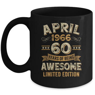 60 Years Awesome Vintage April 1966 60th Birthday Mug | siriusteestore