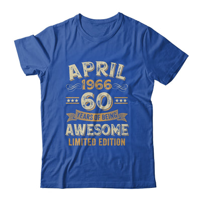 60 Years Awesome Vintage April 1966 60th Birthday Shirt & Hoodie | siriusteestore