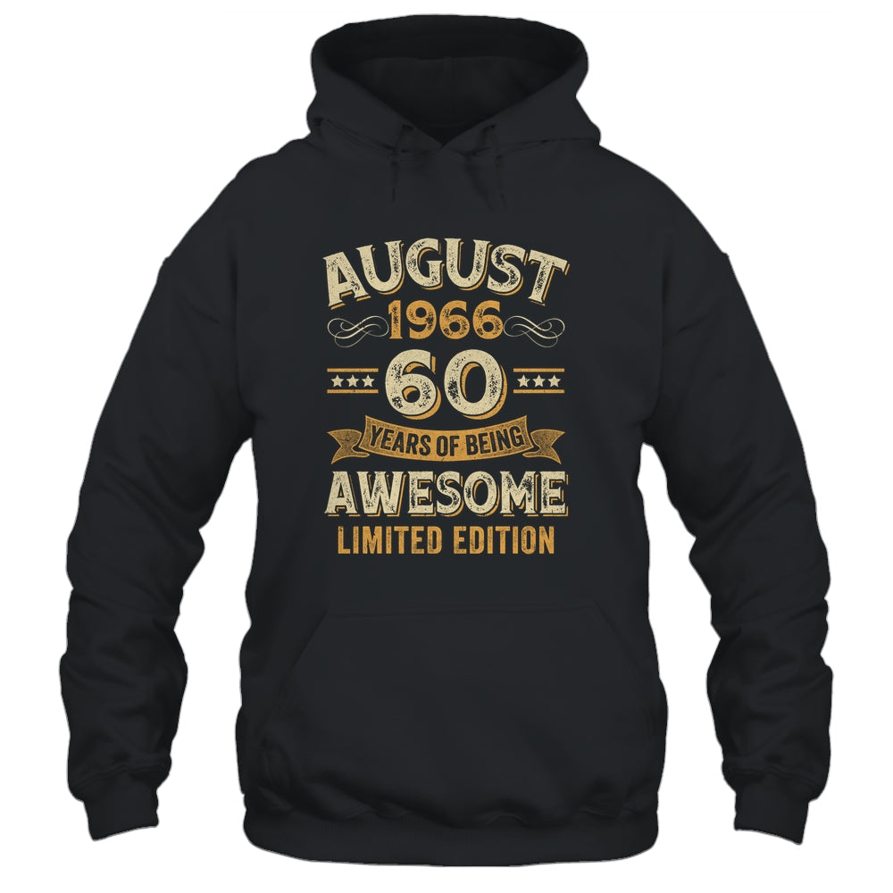 60 Years Awesome Vintage August 1966 60th Birthday Shirt & Hoodie | siriusteestore