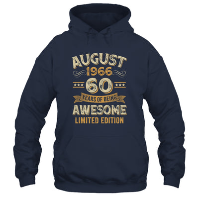 60 Years Awesome Vintage August 1966 60th Birthday Shirt & Hoodie | siriusteestore