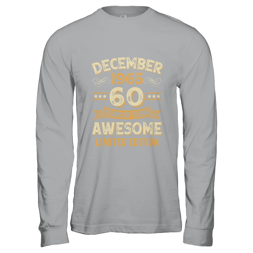 60 Years Awesome Vintage December 1965 60th Birthday Shirt & Hoodie | siriusteestore
