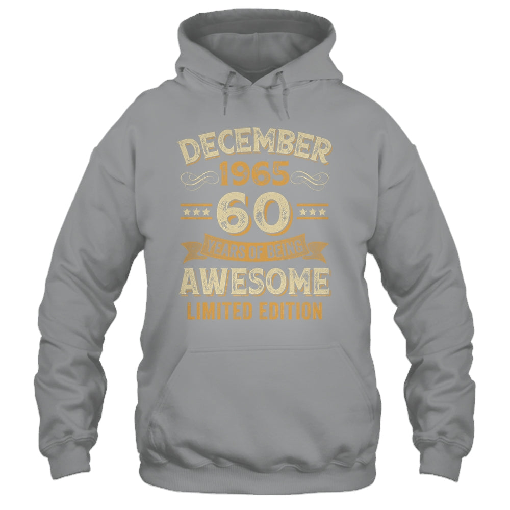 60 Years Awesome Vintage December 1965 60th Birthday Shirt & Hoodie | siriusteestore