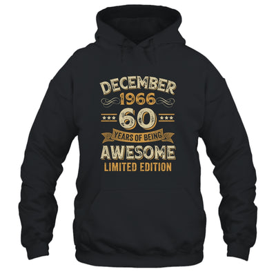 60 Years Awesome Vintage December 1966 60th Birthday Shirt & Hoodie | siriusteestore