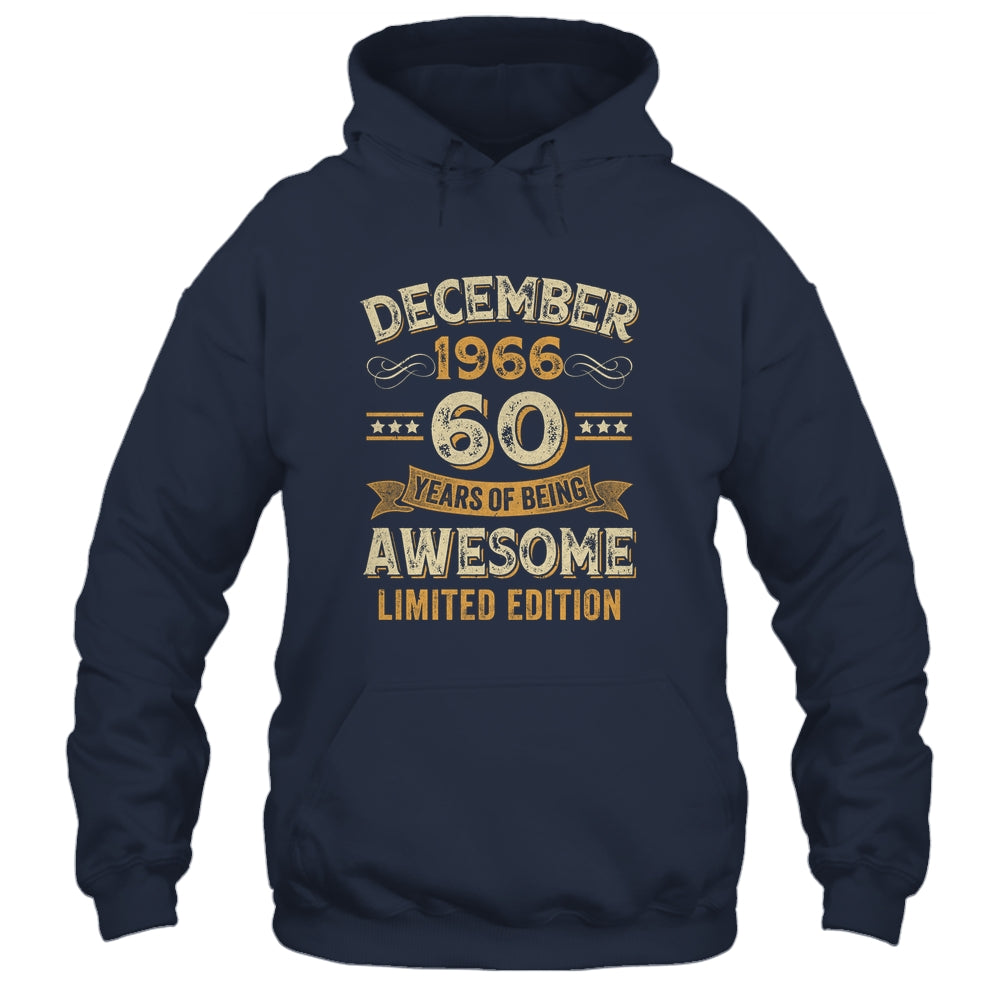 60 Years Awesome Vintage December 1966 60th Birthday Shirt & Hoodie | siriusteestore