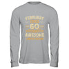 60 Years Awesome Vintage February 1965 60th Birthday Shirt & Hoodie | siriusteestore