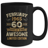 60 Years Awesome Vintage February 1965 60th Birthday Mug | siriusteestore