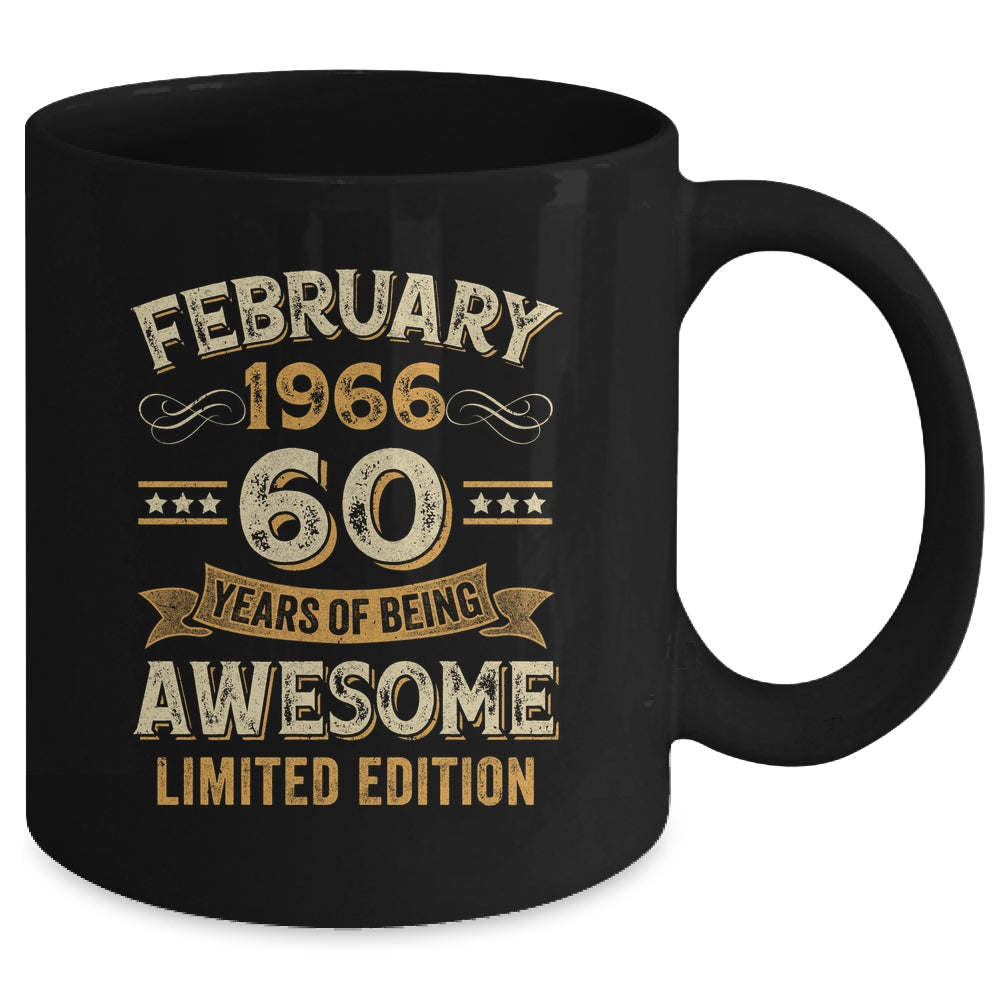 60 Years Awesome Vintage February 1966 60th Birthday Mug | siriusteestore