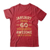 60 Years Awesome Vintage January 1965 60th Birthday Shirt & Hoodie | siriusteestore